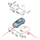 OEM 4F1971095AF Mazo de cables del sensor PDC del parachoques delantero para Audi A6 C6 2009-2011