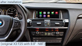 20112016 Inalámbrico Apple CarPlay Android Auto Interfaz para BMW X3 F25 X4 F26 2011-2016, con MirrorLink AirPlay Cámara Función Car Play Inalámbrico Apple CarPlay Android Auto Interfaz para BMW X3 F25 X4 F26 2011-2016. 