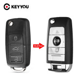 KEY:SHELL:VW:B6 Llave de la cáscara del tirón modificado caso de coche para VW Golf 4 5 Passat B5 B6 Polo Touran Jetta / Seat /