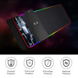 855691 Alfombrilla de ratón inalámbrica RGB de 15 W de carga sobredimensionada 