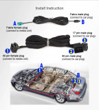 LMBM6-N Cable de Extensión BMW 3 5 X5 M3 M5 E46 E53 E39 E38 - Conectores de 12 pines 6m Extensión Cable de Radio de Alimentación Mazo de cables