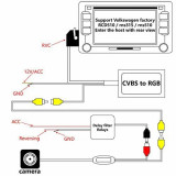 CVBS,RGB,Cámara,Trasera,para,RNS510,Video,Entrada,Controlador,RVC,RCD510,