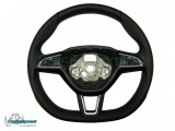 Fondo plano OEM MFSW Skoda Octavia 3, Fabia 3 - Costura plateada