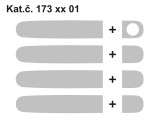  173 04 01  Cubremangos - ABS Negro Metálico (4+4pcs 1X con Cerradura) - Skoda, Fabia, Octavia, Superb