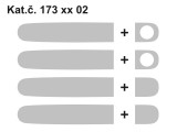 173 01 02 Cubiertas de la manija - Acero Steinless (4+4pcs 2X con la cerradura) - Skoda, Fabia, Octavia, Superb
