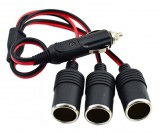 01011062 Toma de mechero para coche 12V / 24V - 3X vías - 1 a 3 vías - 120W 