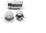 32747563510 Tubo de escape trasero de acero inoxidable cromado 62MM 