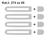 274 15 00 Tapas de asa - Apertura ovalada, ABS Plata (4 + 4 piezas sin cerradura) Milotec 