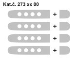 273 04 00 Tapas de asa ABS perforado negro brillante (4 + 4 piezas sin cerradura) Milotec