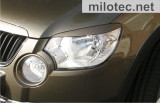 868 15 Cubiertas de faros Milotec - ABS - Plata mate, Škoda Yeti 