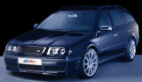 402 06 Parrilla parachoques Milotec de tres piezas, ABS-Carbono, Škoda Octavia Facelift