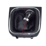 1KD711113A:AFT Pomo de la palanca de cambios manual de cuero de 5 velocidades para VW 