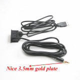 Conector de montaje empotrado AUX USB, cable de carga para Toyota Honda para iPhone Android Smartphone