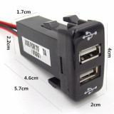 Dual USB Interface Connector For Toyota Hilux VIGO Charging for iPhone MP3 MP4 Smartphone PAD Tablet PC GPS 
