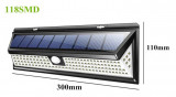 Lámpara solar de 118 LED 1000LM Luz de seguridad solar impermeable IP65 