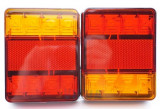2Pcs 8 LEDs luz trasera para camiones, UTE, caravanas, remolques Número OE: 4170907 Peso: 0,5kg Material: Plástico ABS Voltaje: DC 12V LED 8pcs Tamaño: 12 x 9,5 x 2,2 cm Longitud del cable: 20cm Color: rojo, amarillo   El precio es por par.   Diseñado p 