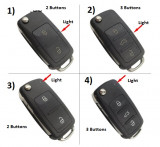 Llave del coche Flip / Shell para Volkswagen / Seat / Škoda ( 2 o 3 Botones ) 