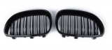 1 par de rejillas delanteras negras brillantes para BMW E60 E61 5 Series (2003-2010)